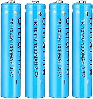 Rechargeable 10440 3.7V 1000mAh Rechargeable Batteries, No. 7 AAA Li-ion Large Capacity Batteries, for Solar Light, s, s, Doorbells, RC Cars,4 Pcs