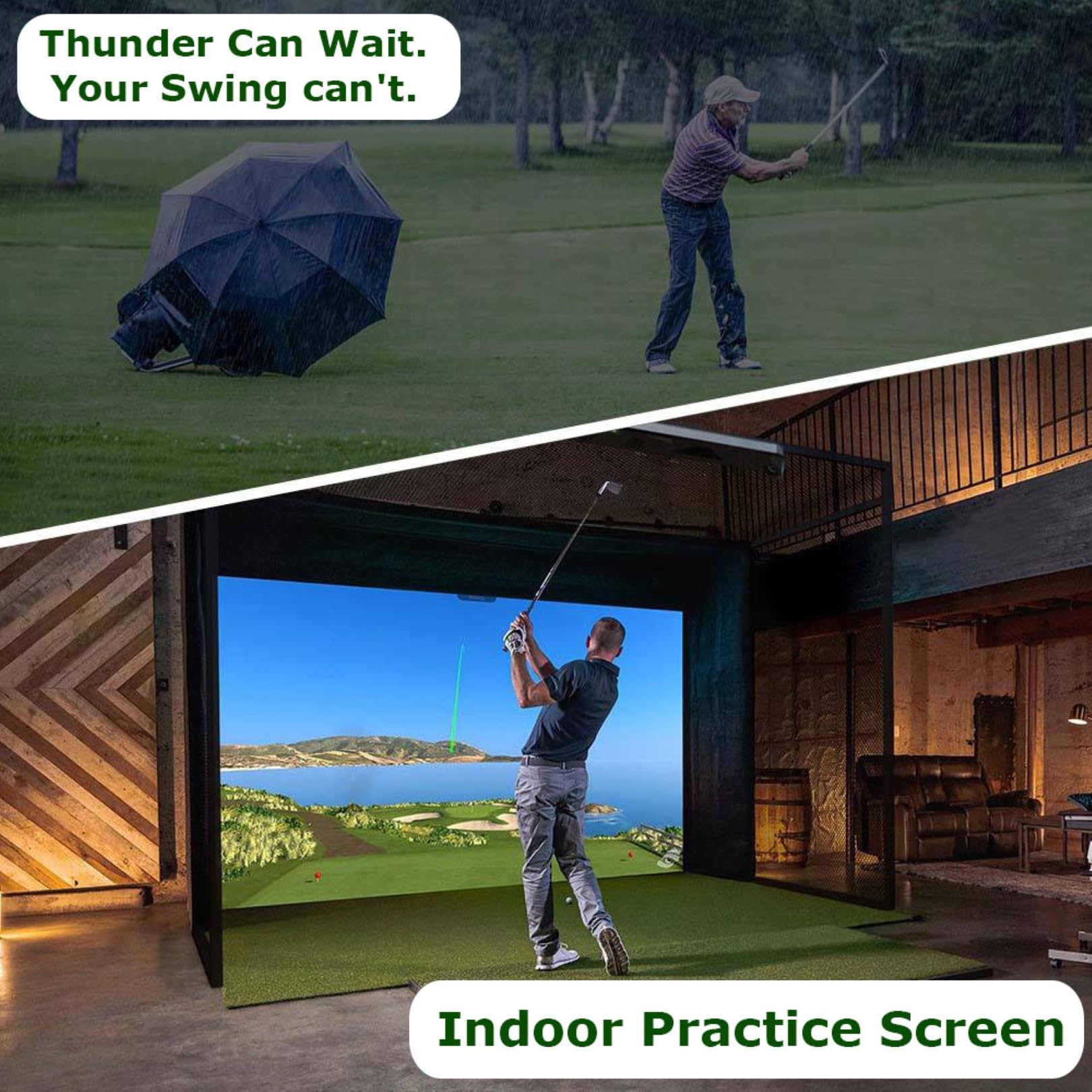 Schermo di Impatto per Golf Resistente, Schermo per Simulatore, Proiettore HD Bianco per Pratica Indoor e Outdoor