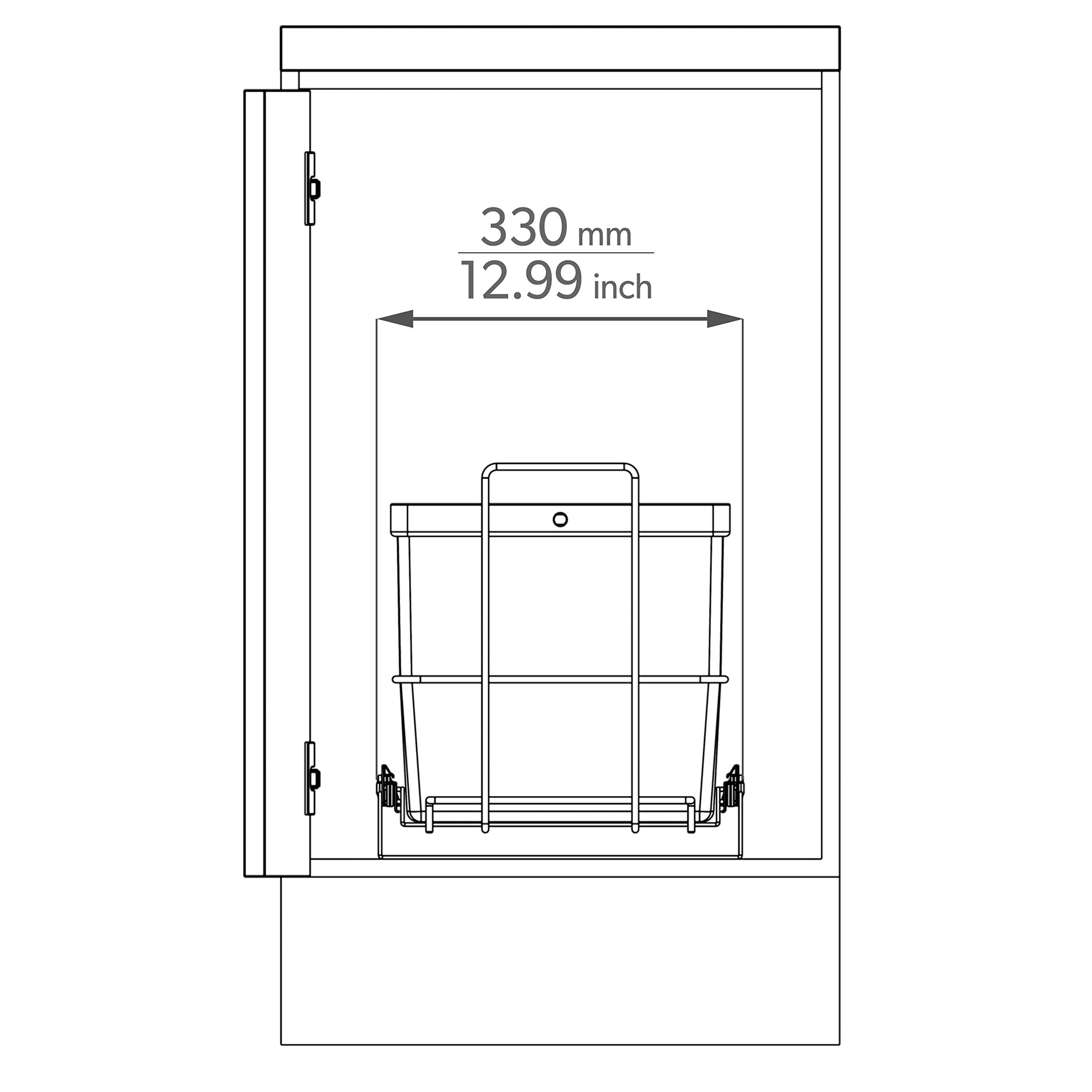 LM 64/2 kosz na śmieci do zabudowy, wysuwany, z 2 koszami na śmieci (1 x 11 l, 1 x 16 l), kolor antracytowy, 32,8 x 43,3 x 35,4 cm – system segregacji śmieci do kuchni, szafka pod umywalkę