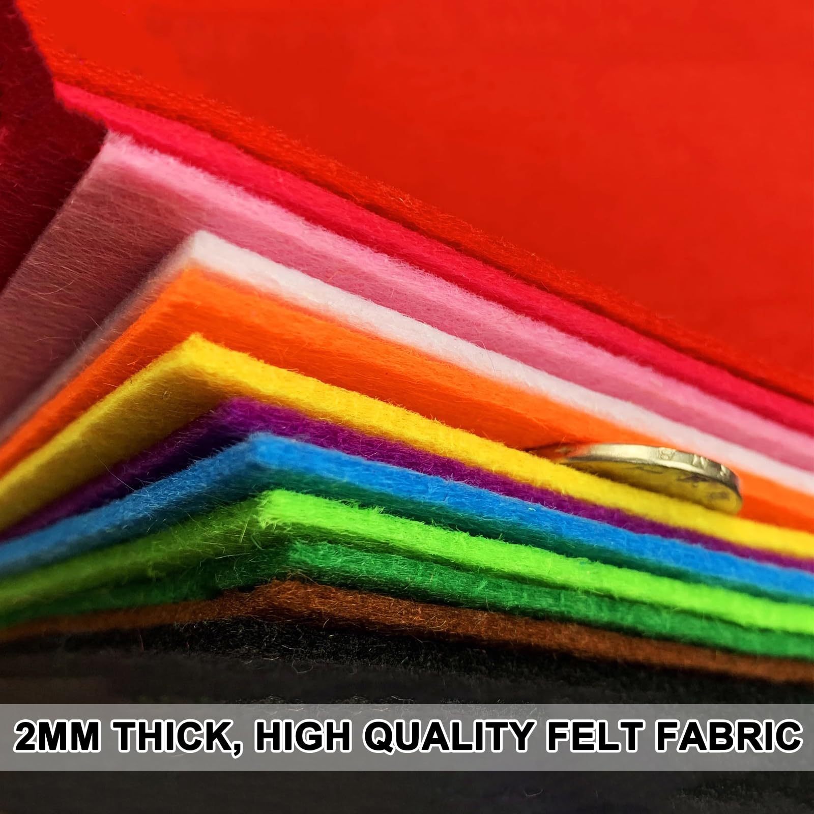 Filcowa tkanina, arkusze do majsterkowania, kwadraty, arkusze filcowe, grubość 2 mm, papier filcowy do szycia, DIY, włóknina, filc, patchwork, 50 x 5 (rozmiar: 15 sztuk, kolor: burgundowy)
