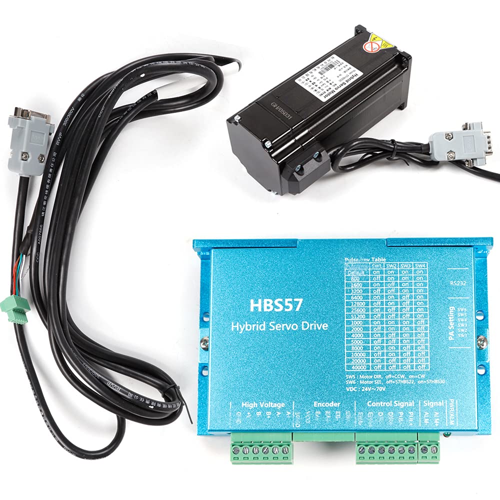 Nema23 Closed Loop Kit motore passo-passo 3,6 Nm 4 A CNC Driver HBS57 Closed Loop Stepper Motor+Driver adatto per macchina per incisione CNC, aggiornamenti del sistema passo-passo