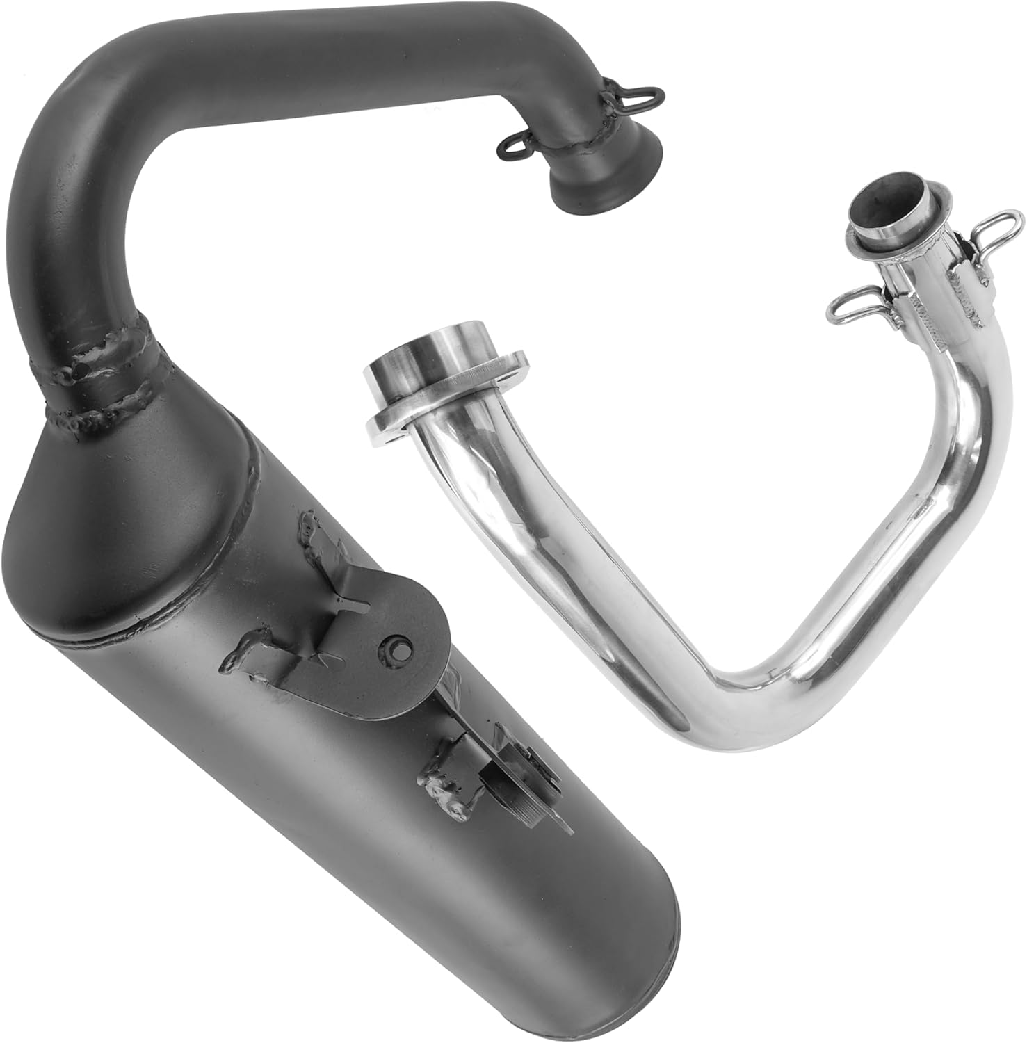 Caltric Exhaust Muffler and Pipe Compatible with Yamaha Viking 700 YXM700 4X4 2014 2015 2016 2017 2018 2019 2020 2021