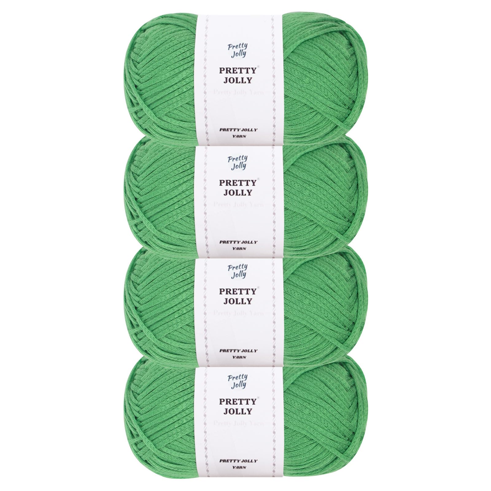 Pretty Jolly 4 Skeins Soft Tube Yarn, 100% Acrylic, Easy Crochet & Knitting, Beginner Friendly, DIY Craft Yarn (Spring Green)