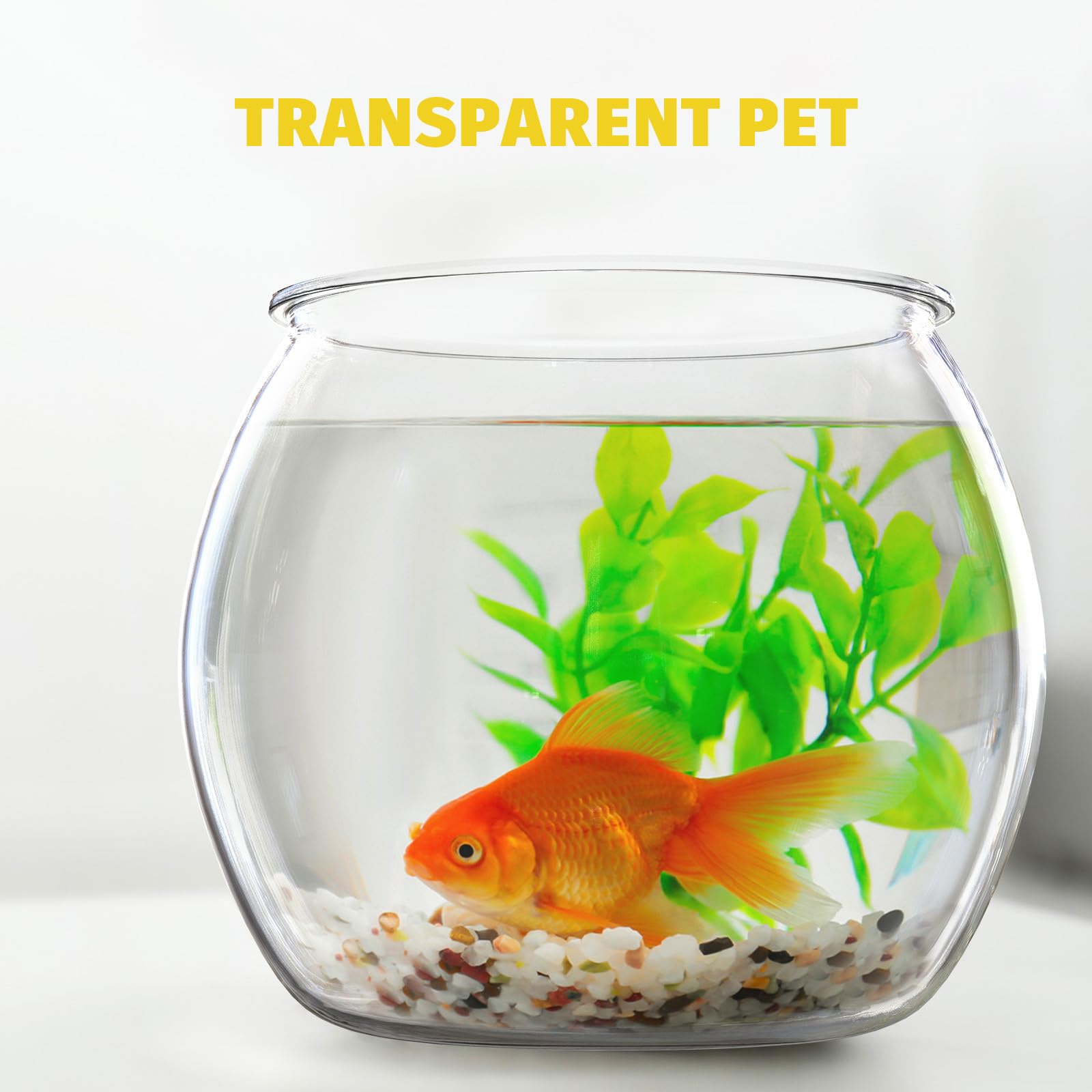 YARNOW Pecera Redonda de Pet Transparente, Resistente a Caídas, Multifuncional para Peces Betta y Reptiles, Adecuado para Escritorio en Tiendas o Centros Comerciales