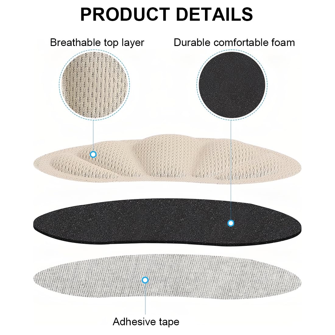 6 Pares Taloneras para Zapatos, Almohadillas Autoadhesivas, Reductor de Talla, Antirozaduras, Protector Talón