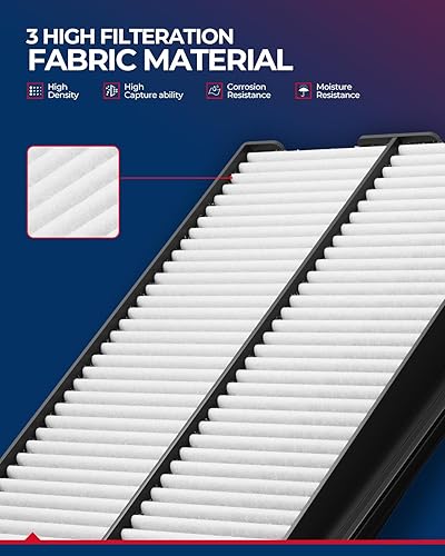 Miniatura 4 de KAX Filtro de aire del motor, CA12065 Reemplazo para Tucson 2016-2017 (1.6L 2.0L), 2018-2021, Sportage 2017-2021, medios avanzados de filtro de