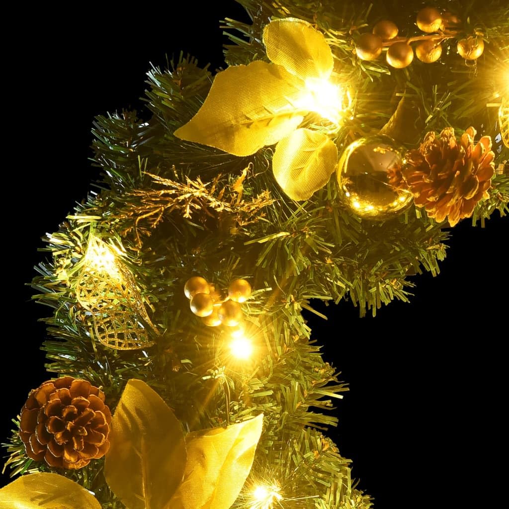 lucine,luci da esterno a batteria,filo,catena luminosa esterno,Ghirlanda Natalizia con Luci a LED 2,7 m in PVC VerdeIdeal für Weihnachtsfeiern, Wandambiente