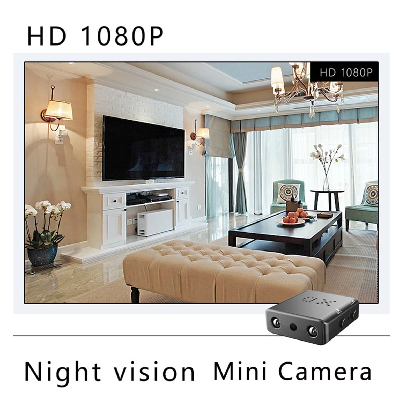 Action Cam, Mini telecamera Full HD 1080P Protezione della sicurezza domestica Visione notturna Micro Cam Motion Detection Videoregistratore segreto nascosto TF ,All'aperto, Sport, Video(Camera with 3
