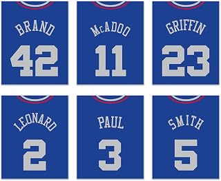 TnT Prints Los Angeles Clippers Poster, Los Angeles Clippers Wall Decor, Los Angeles Clippers Prints, Basketball Poster, NBA Posters, LA Clippers Poster, LA Clippers Decor Set of 6 (8x10) - Unframed