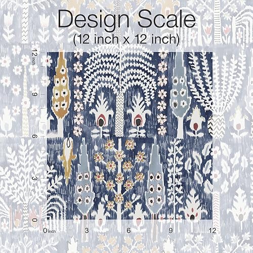 Miniatura 5 de RoomMates RMK12372PL - Papel pintado persa Ikat para despegar y pegar, color azul