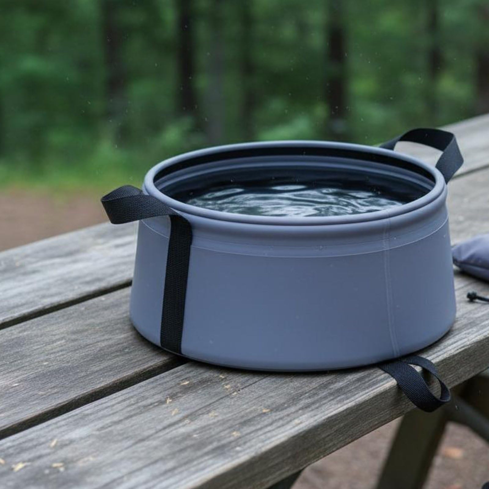 BNF®Foldable Collapsible Water Basin – Large Capacity Portable Wash & Foot Bath for Camping, & Travel – Sturdy Black PVC Bucket (30L)-image-35