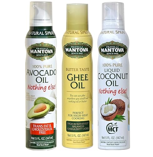 Mantova Juego de aceite Keto en aerosol (aguacado, ghee, coco MCT), paquete de 3