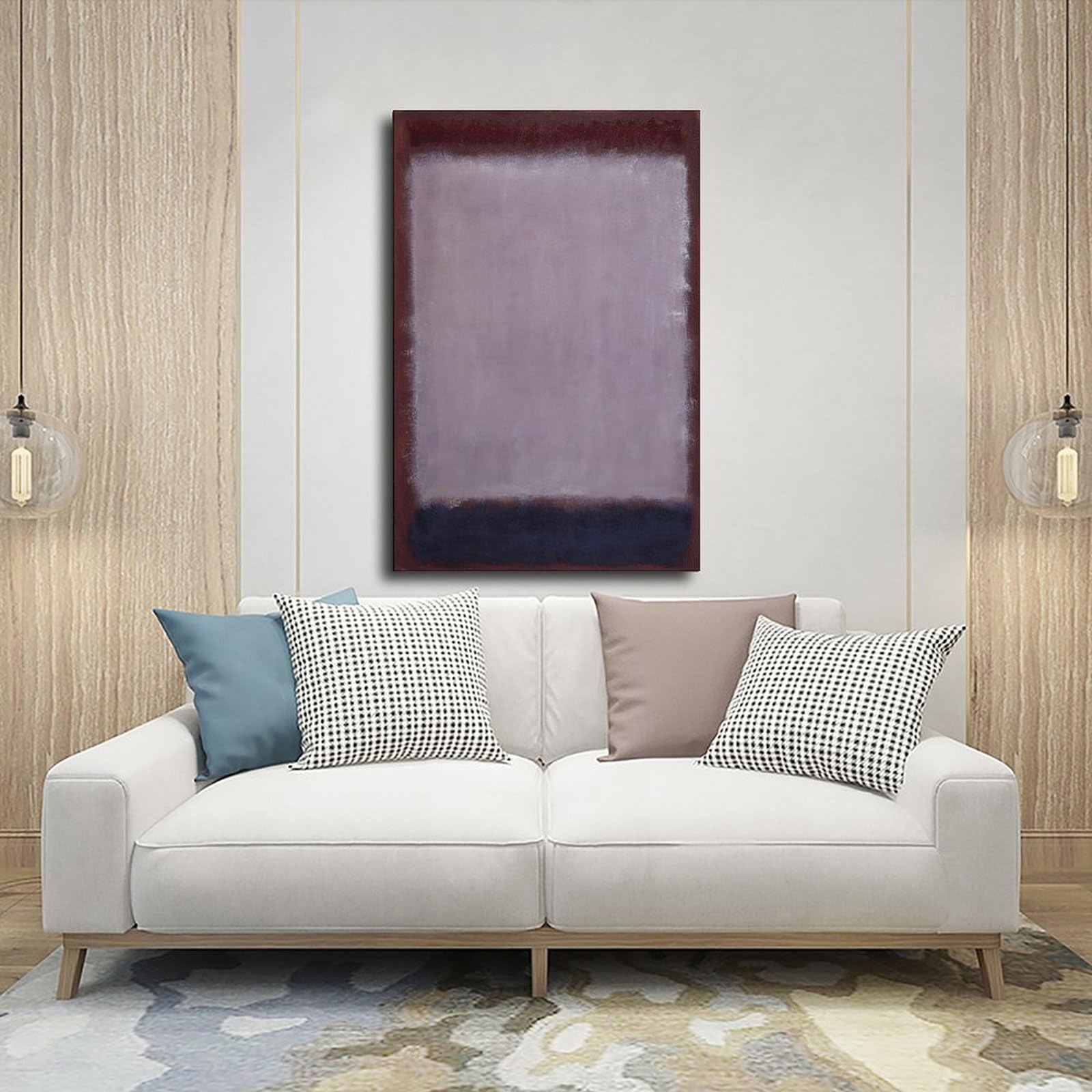 Famous Works by Mark Rothko - Póster de lavanda y morera de 1949 para dormitorio, decoración de lienzo, paisaje deportivo, oficina, habitación, marco de regalo, 30,5 x 45,7 cm