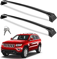 Wonderdriver 260lbs Heavy Duty Lockable Roof Rack Cross Bars for Jeep Grand Cherokee 2011-2021 w/ Grooved Rails - Aluminum Kayak Cargo Carrier