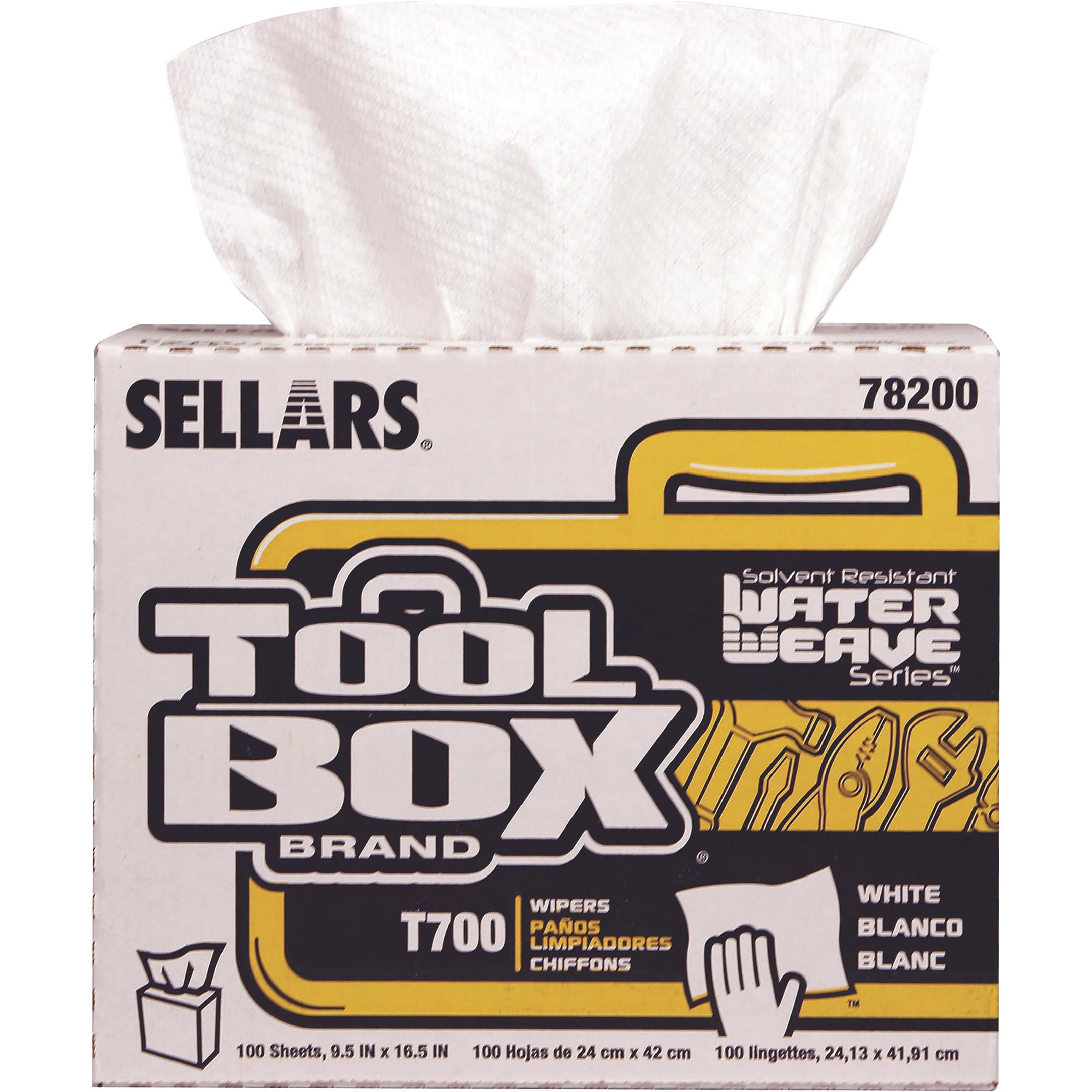 Sellars 78200 ToolBox T700 WaterWeave Polypropylene/Cellulose Interfold Wiper, 16-1/2