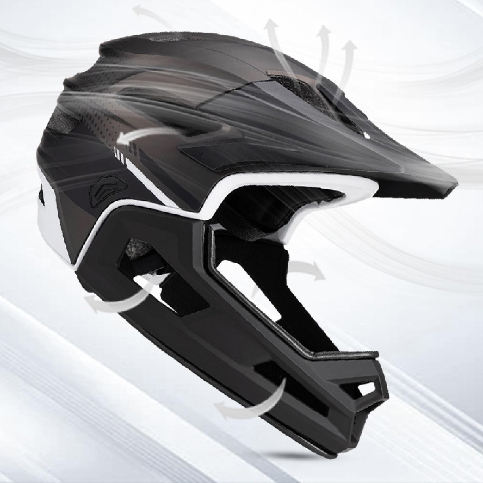 predolo Caschi a 360° da Ciclismo, Casco Integrale da Bici con Mentoniera Staccabile, 56 Cm-62 Cm Circonferenza della Testa Regolabile, Casco da Bicicletta per Pattinaggio E Ciclismo