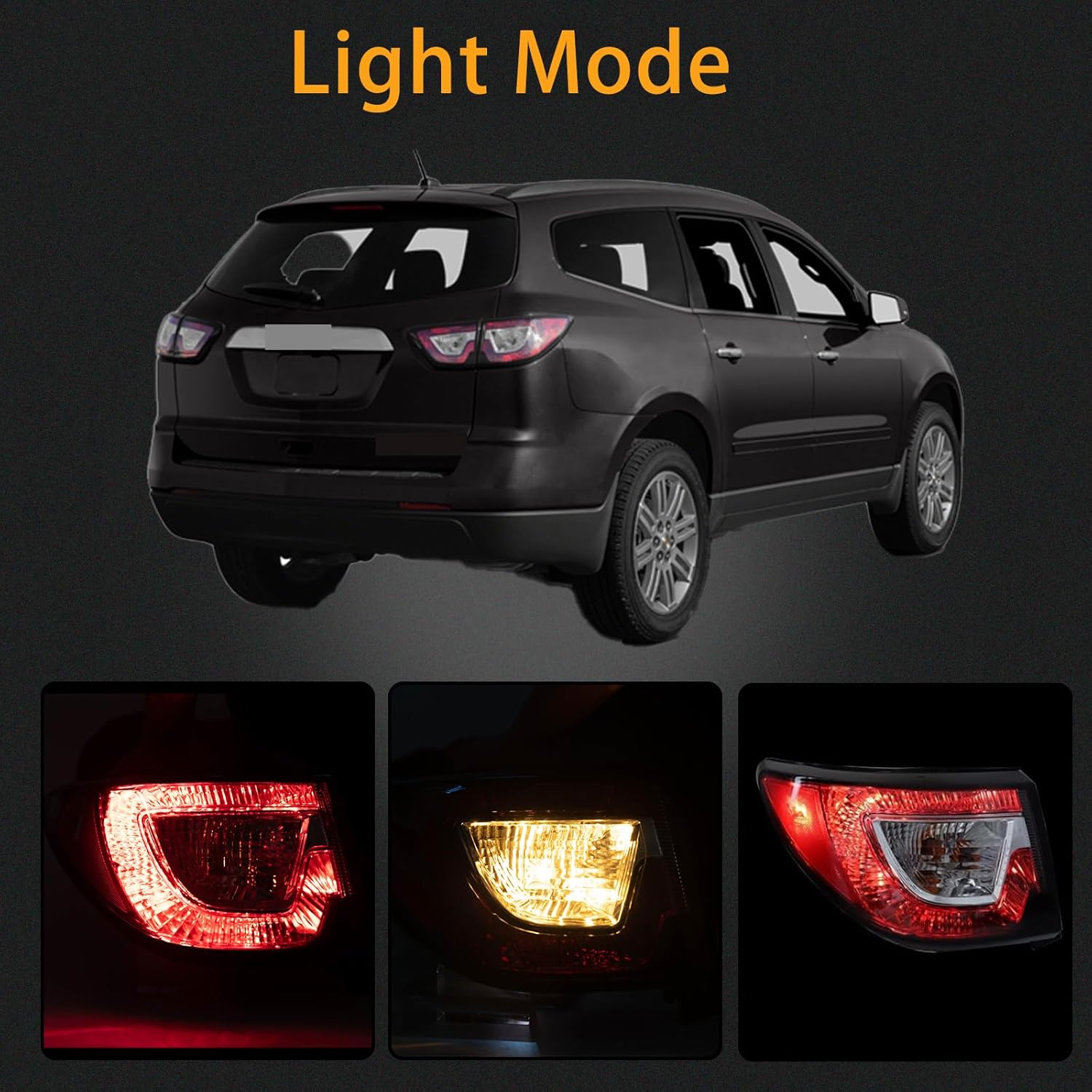 Tail Light Assembly Compatible With 2013-2017 Chevy Traverse Right Passenger Side Rear Brake Lamps Rear Brake Lamps With Bulb Inside and wiring harness Replace# 84266020 23301757 GM2805112