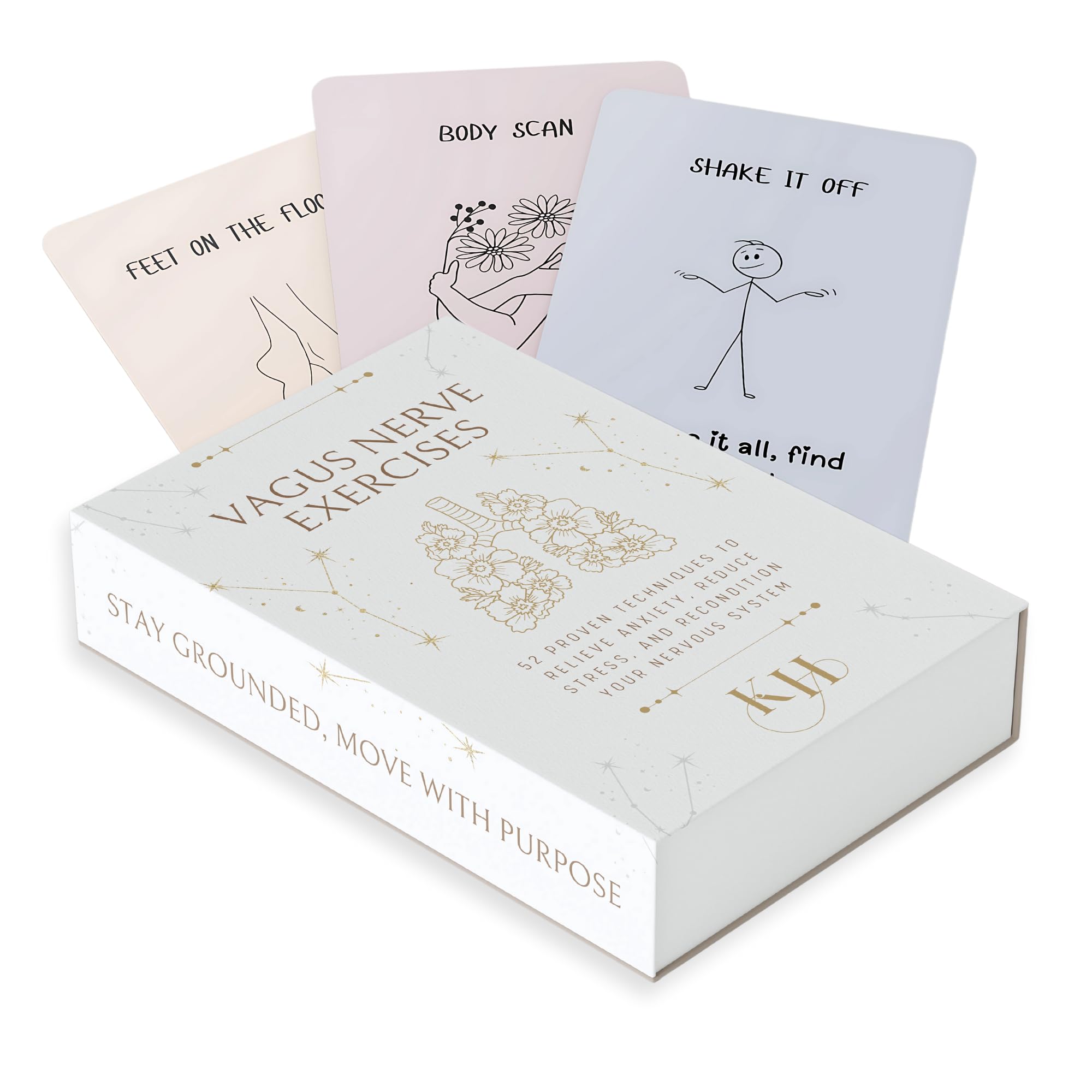 Vagus Nerve Cards: 52 Exercises to Reset Your Nervous System and 15 Affirmations to Love Yourself