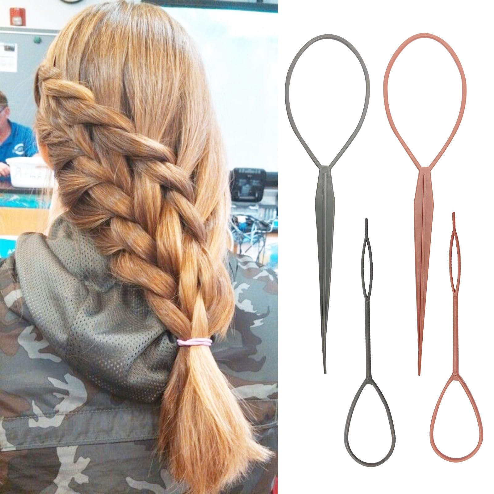 Herina 4 Pcs Hair Braid Ponytail Maker Styling Tool