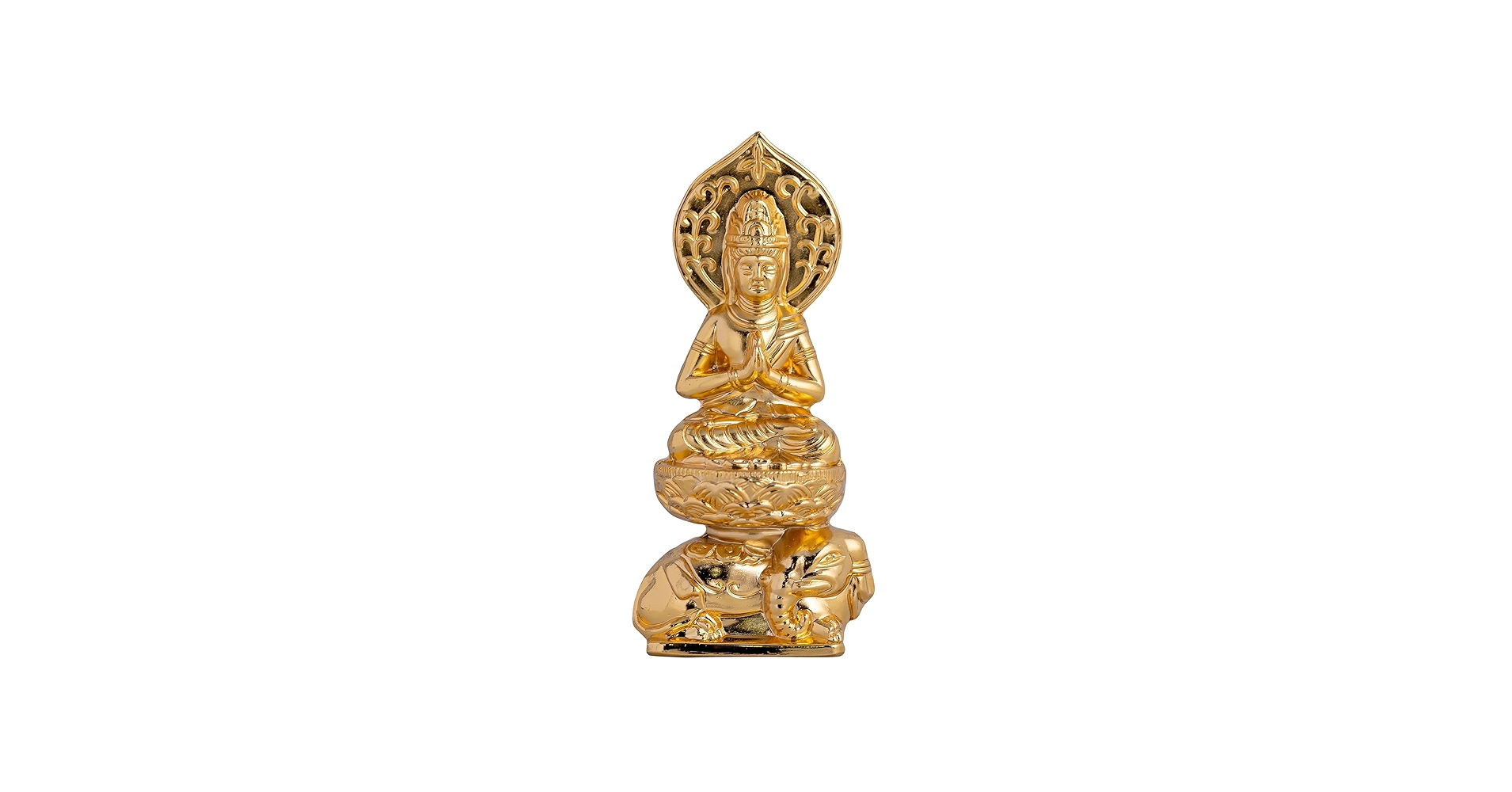 Amazon｜仏像 普賢菩薩 【小 7.4cm（金メッキ/24金） 仏師：渡辺
