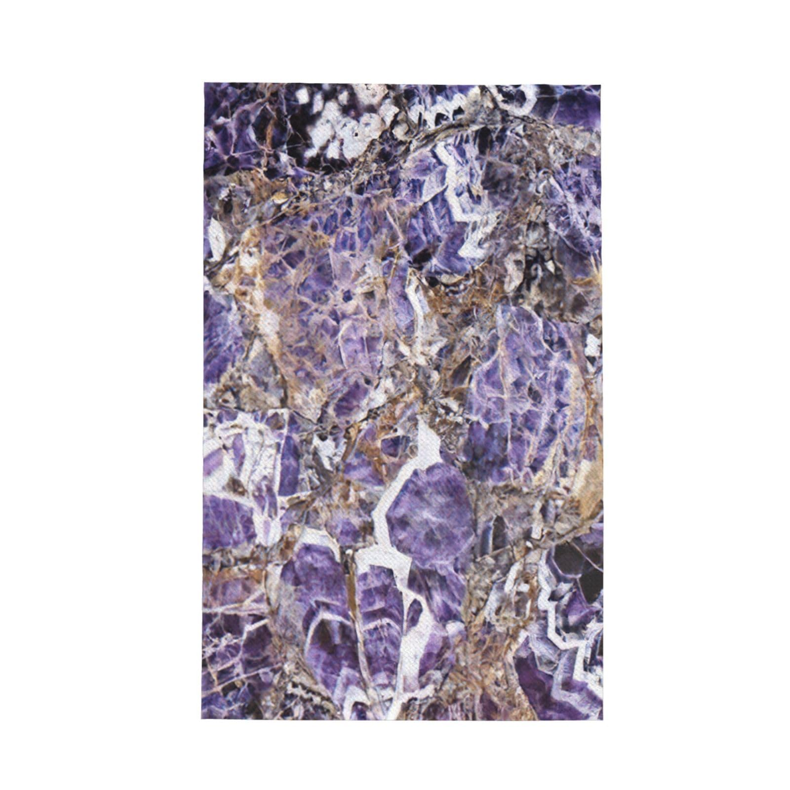 CKGODGF Marble Purple Print Absorbent Waffle Dishcloths,Kitchen Towels With Hanging Loops,Tea Towels.