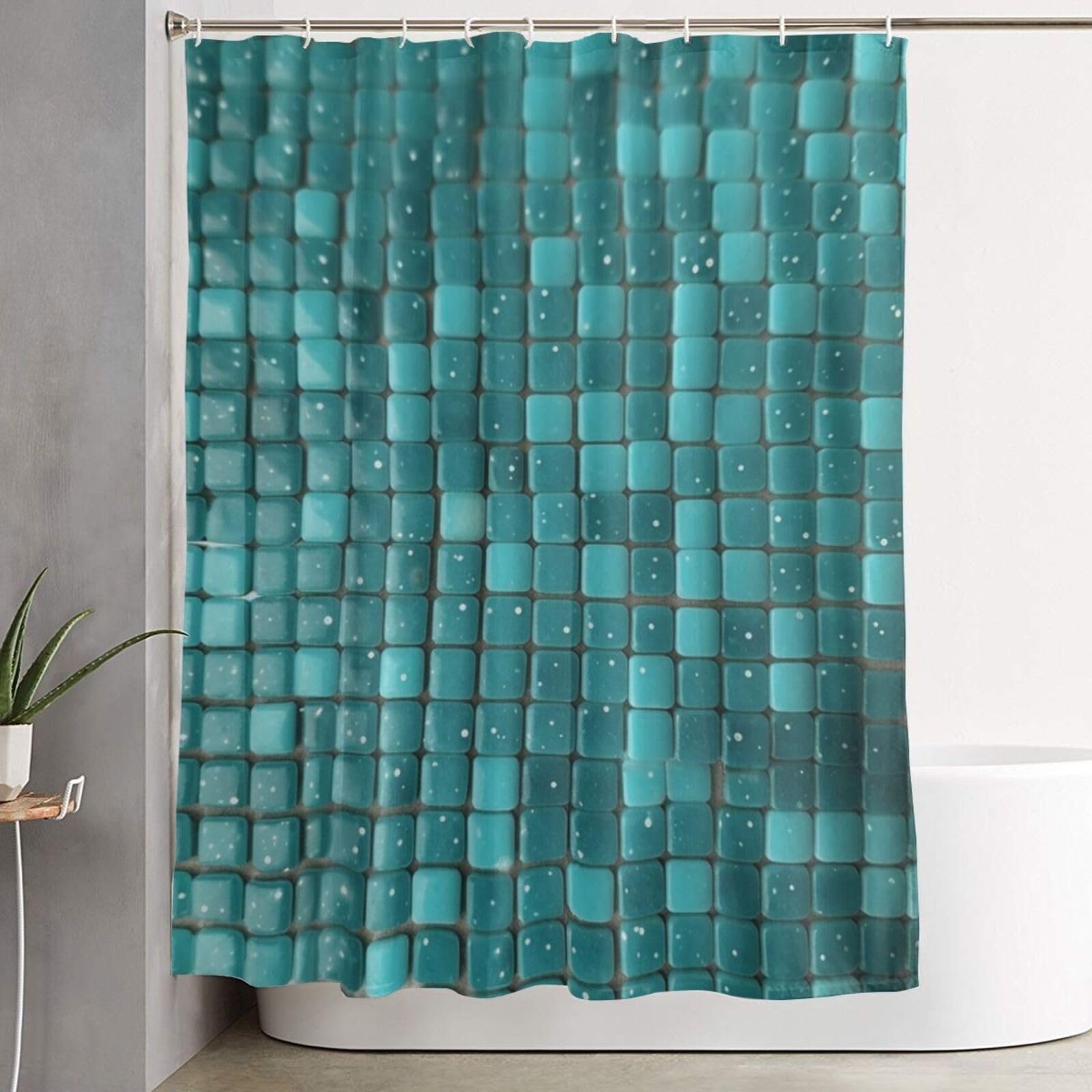 Rideau de douche anti-éclaboussures avec 12 crochets de bain