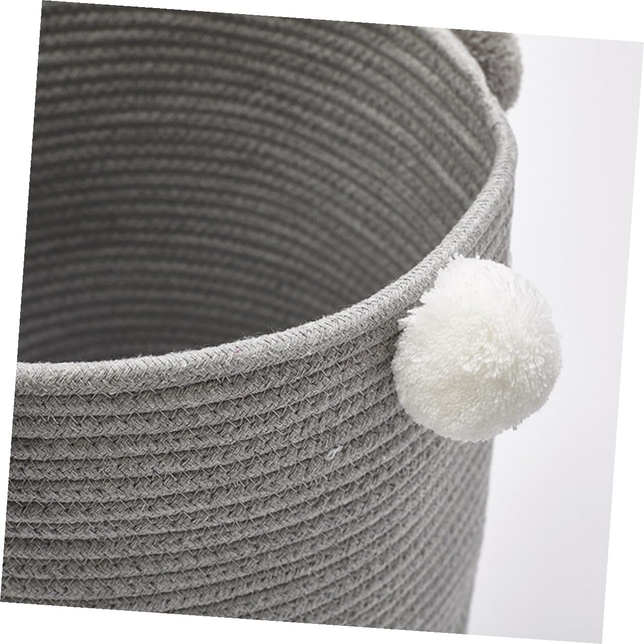 Hemobllo Cesto Porta Biancheria Grande Capacità Rotondo in Corda di Cotone con Decorativi Organizer per Vestiti e Giocattoli, per Armadio o Casa