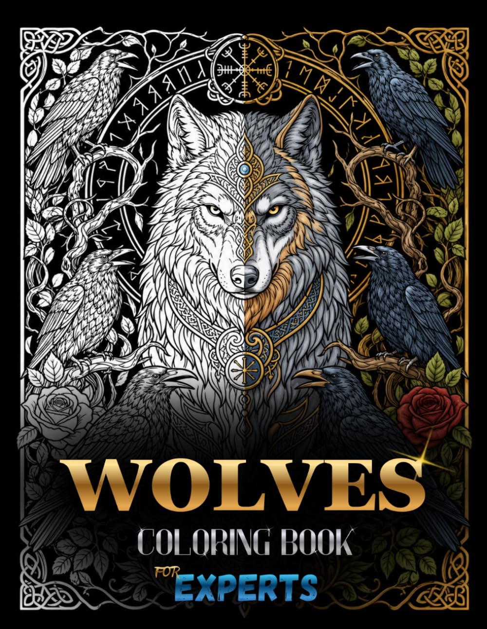Wolves : An Advanced Adult Coloring Book: Detailed Wolf Designs with Intricate Mandalas and Patterns for Expert Colorists, Stress Relief and ... 11 Inches) (Janiplayz Extreme Detail Series)