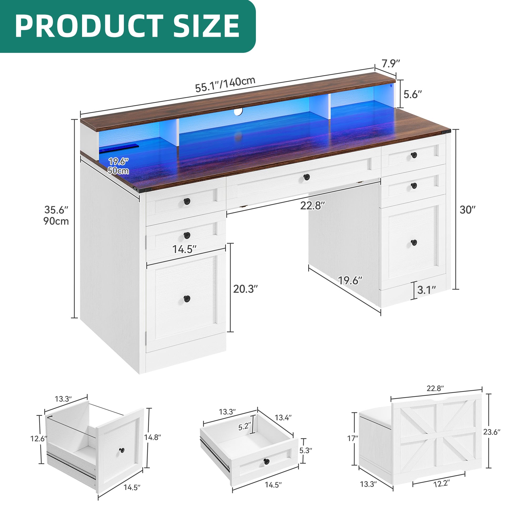 Snapklik.com : YITAHOME Computer Desk Stool Set