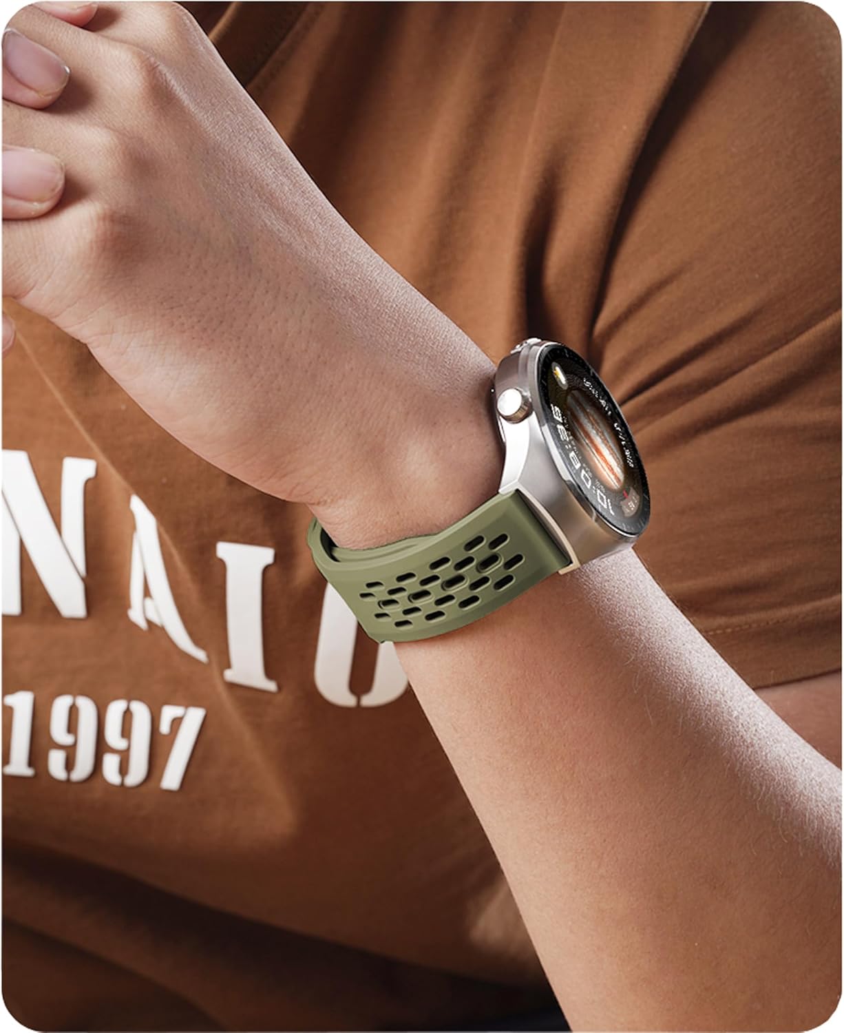 Soft Silicone Watch Bands 22mm 20mm 19mm 18mm Breathable Sweatproof Sport Watch Straps with Quick Release for Women & Men - Image 5