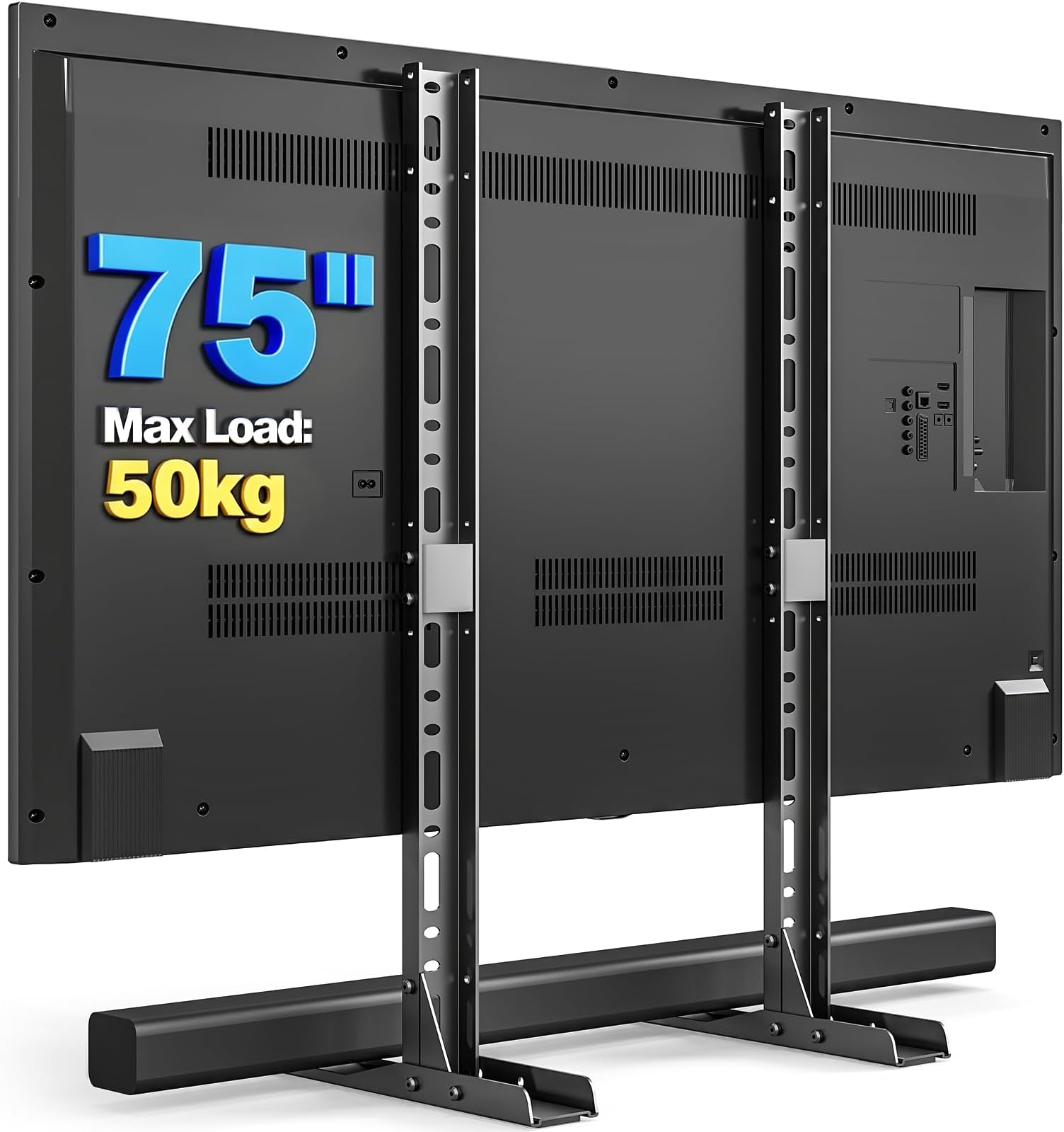 RFIVER Universal TV Stand Base TV Legs with Height Adjustment fit Most 32-55 LCD LED Flat Screen Inch TVs, Table Top Pedestal TV Legs Max VESA up to 800x400mm