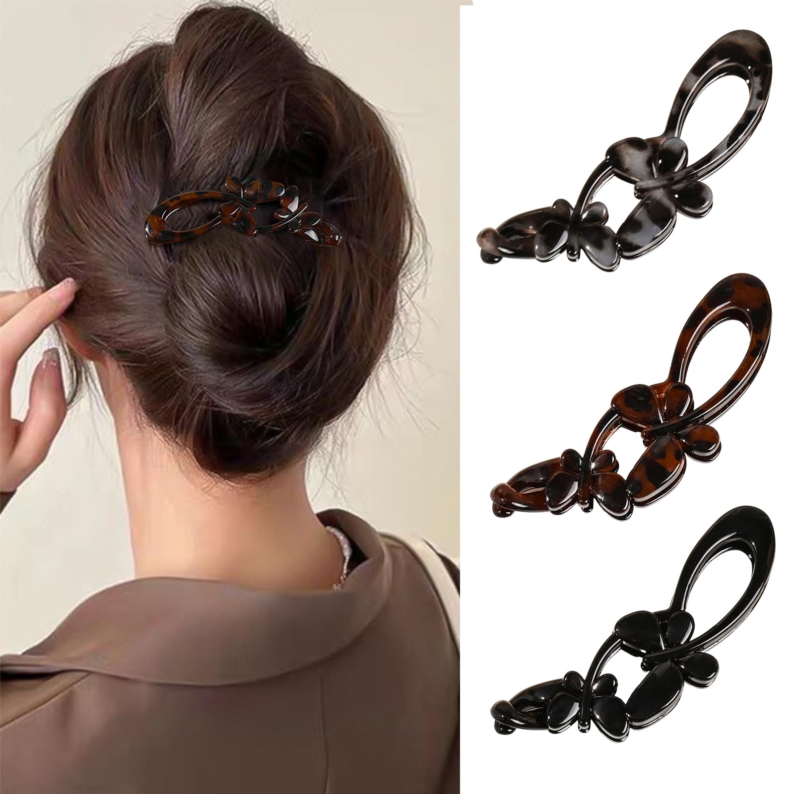 3 PCS Banana Clip for Women for Thick & Thin Hair - Hair Lady Ponytail Banana Clip for All Hair Types, Hair Combs Clips for Girls accessories