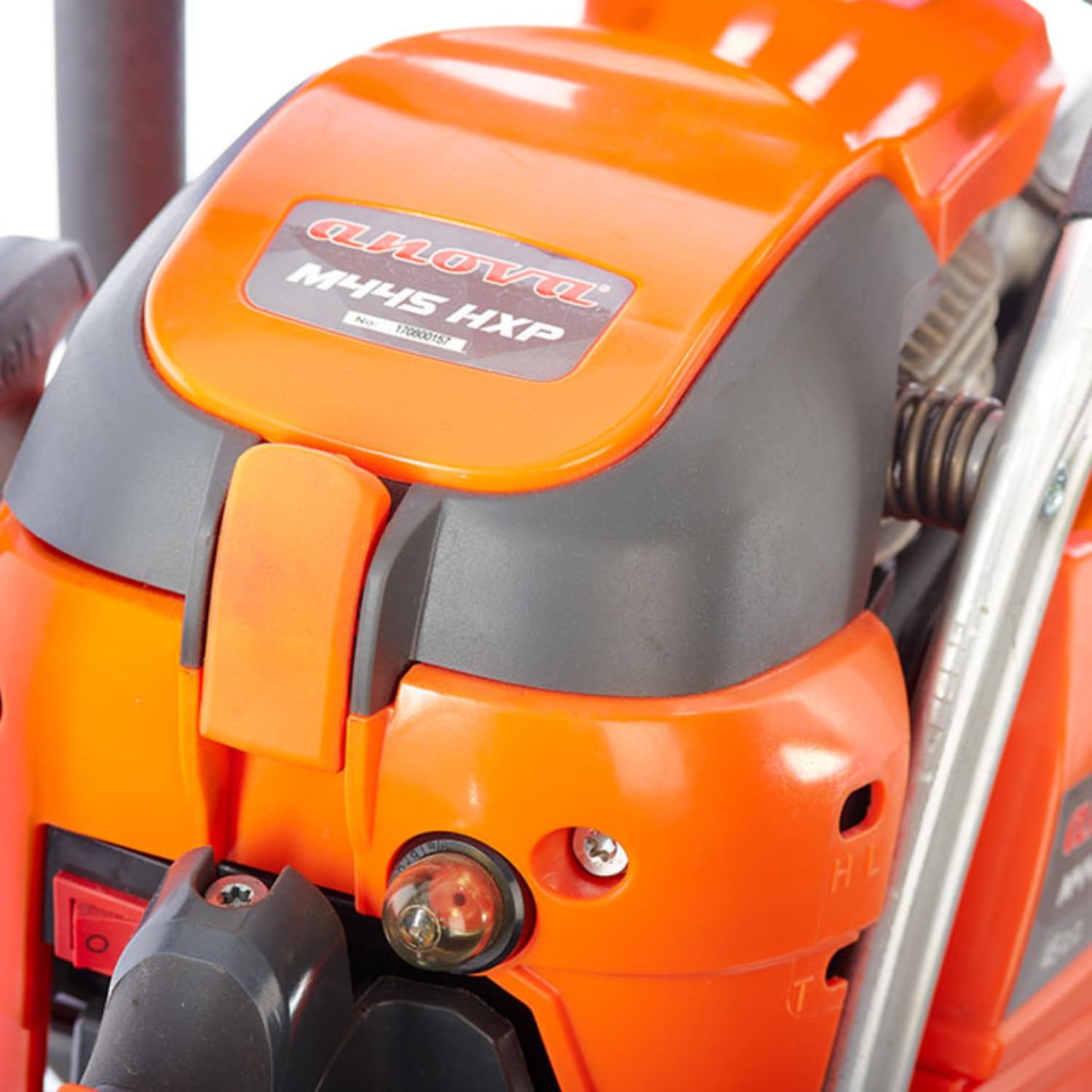 ANOVA - Motosierra Gasolina | 2,7 CV - 2 KW | 45,4 CC | 5,5 KG | Espada 18 -.325" - 45 CM OREGON | Arranque Manual | Para Tala, Poda y Corte de Madera en Jardín y Trabajos Forestales | Diseño Robusto