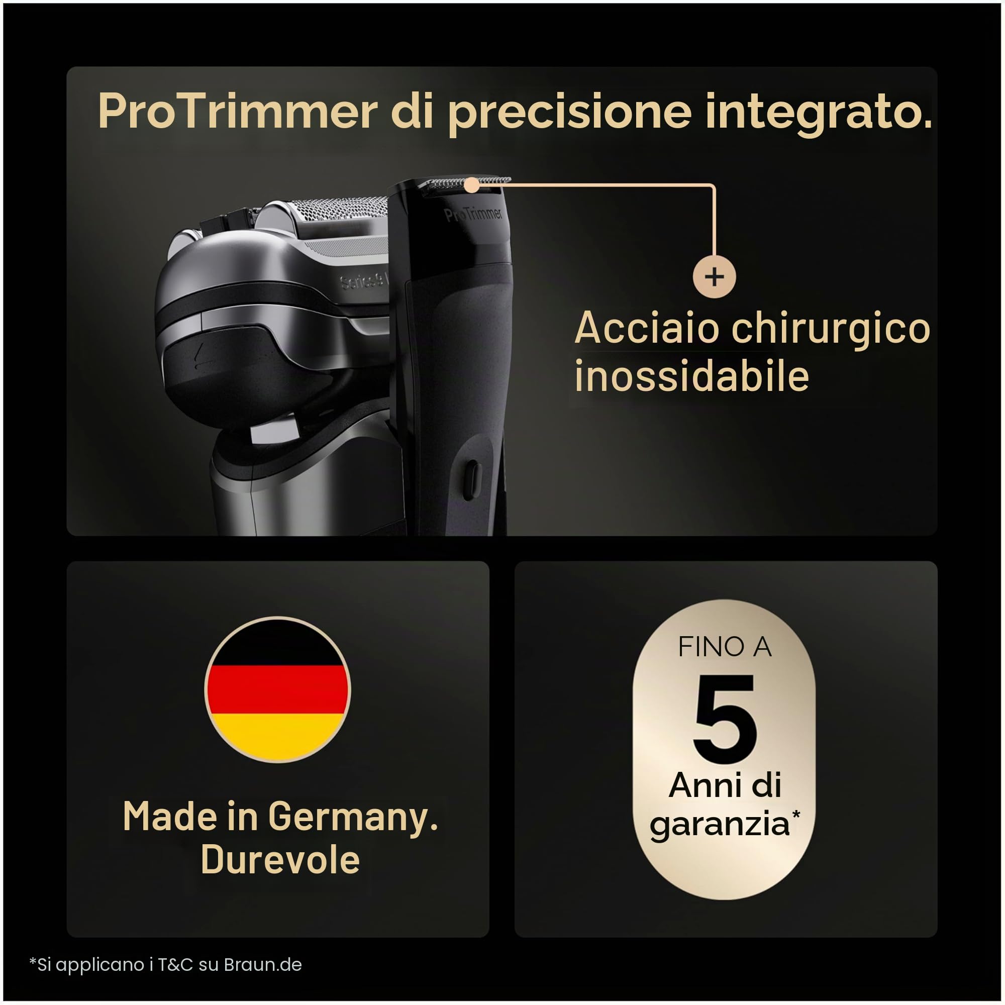 Braun Rasoio Elettrico Uomo Series 9+ PRO 9615S Argento, Impermeabile, Lame di Precisione Ultra-Sottile E Trimmer Pro Trimmer Per Rasare La Barba, Cofanetto Rasatura Con Custodia Da Viaggio