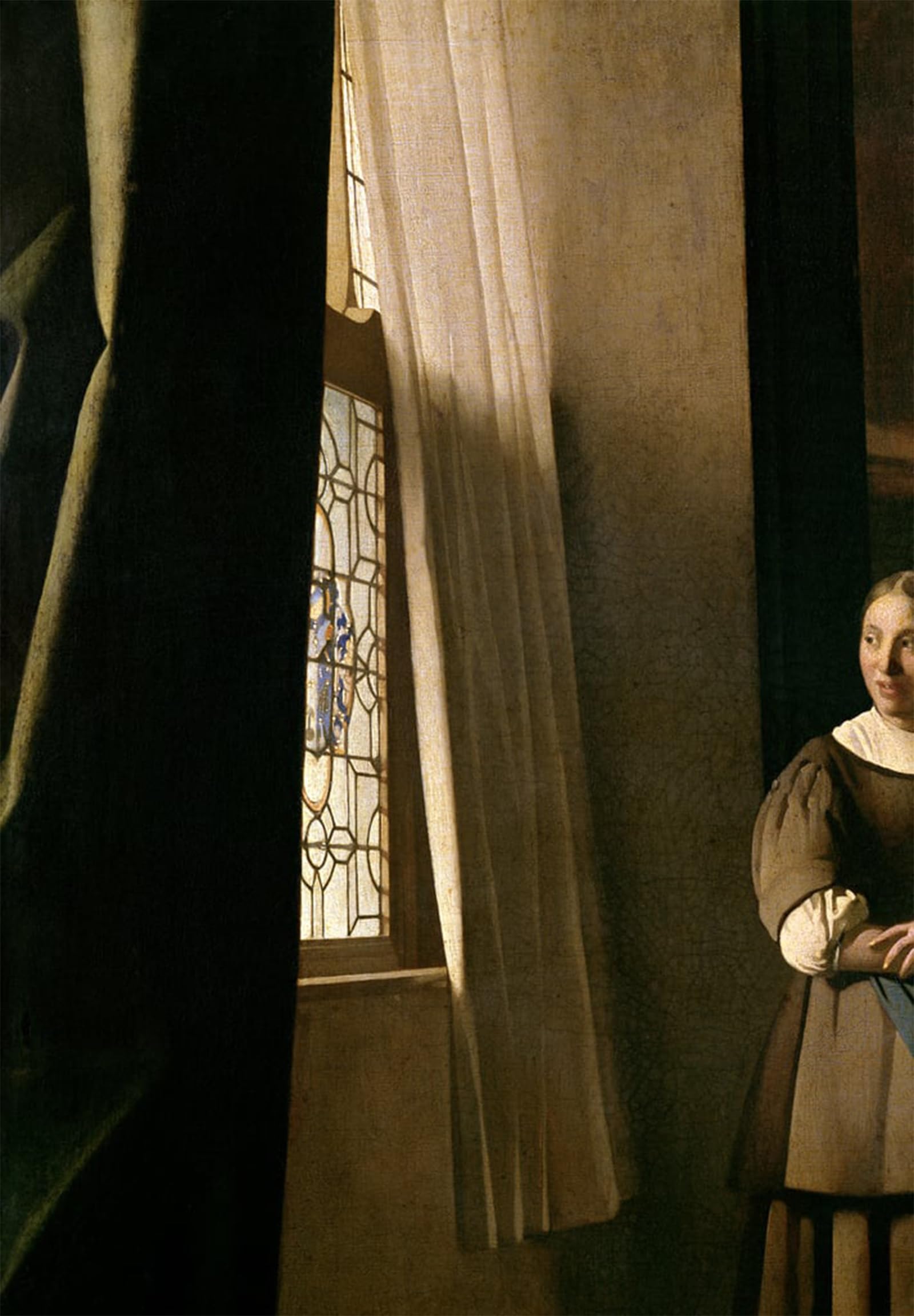 POSTERIIk Vintage Classic Picture Landscape Artwork Lady writing a Letter with her maid by Jan Vermeer van Delft Portrait Canvas Painting for Office Home Decor 60x90cm