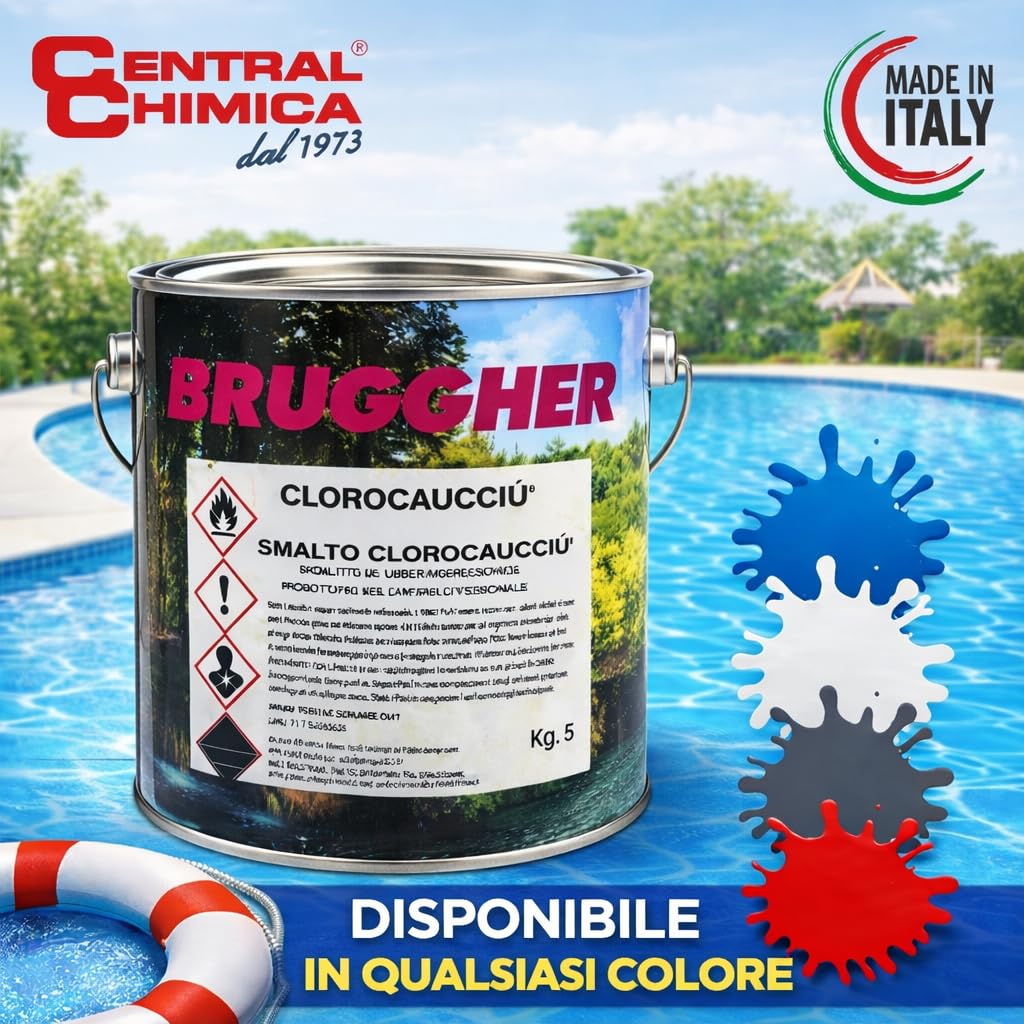 Vernice Smalto al Clorocaucciù per Piscine 5 kg – Impermeabilizzante – Colori RAL e NCS (BIANCO)