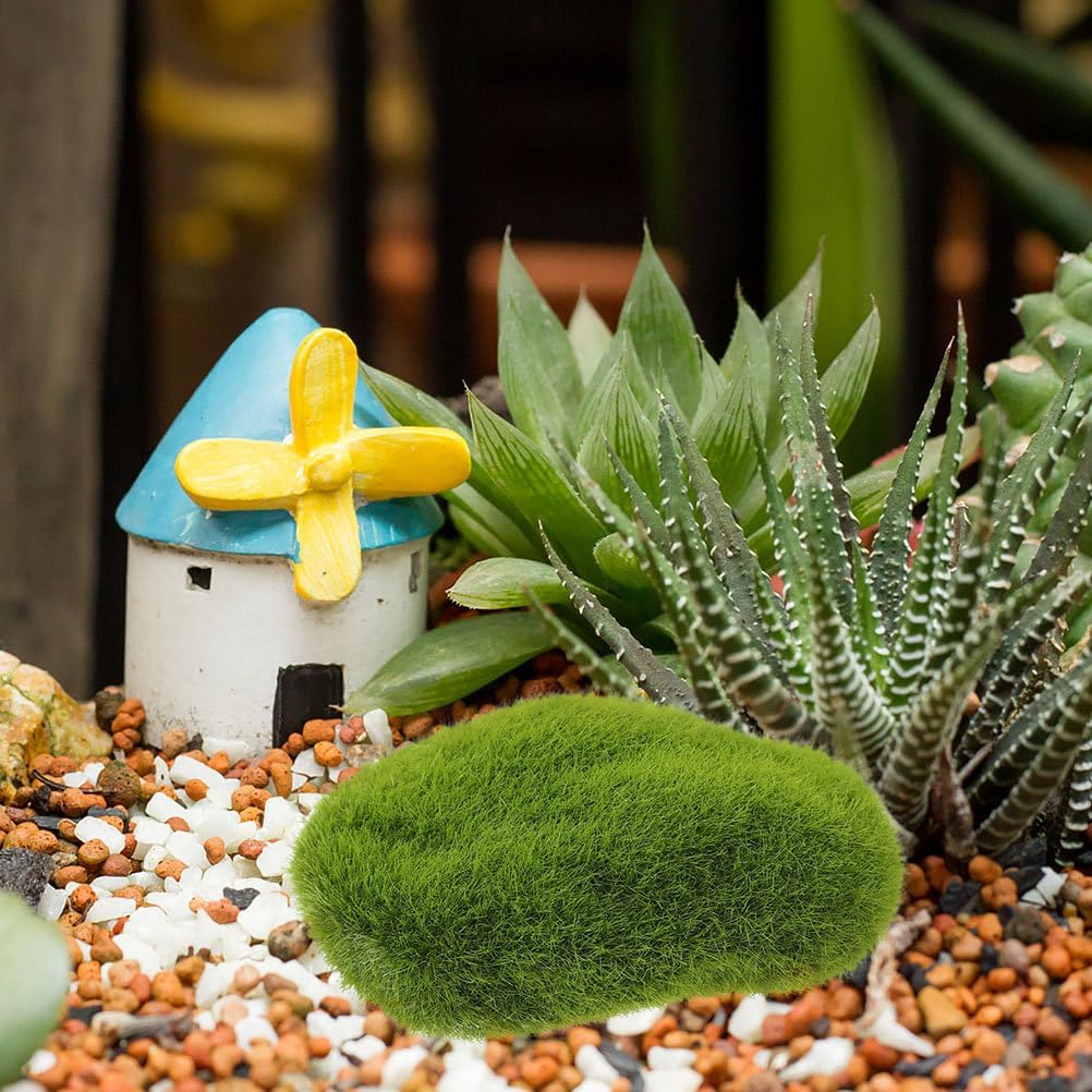 25pcs Fake Moss Stones Decorative Green Balls for Crafts