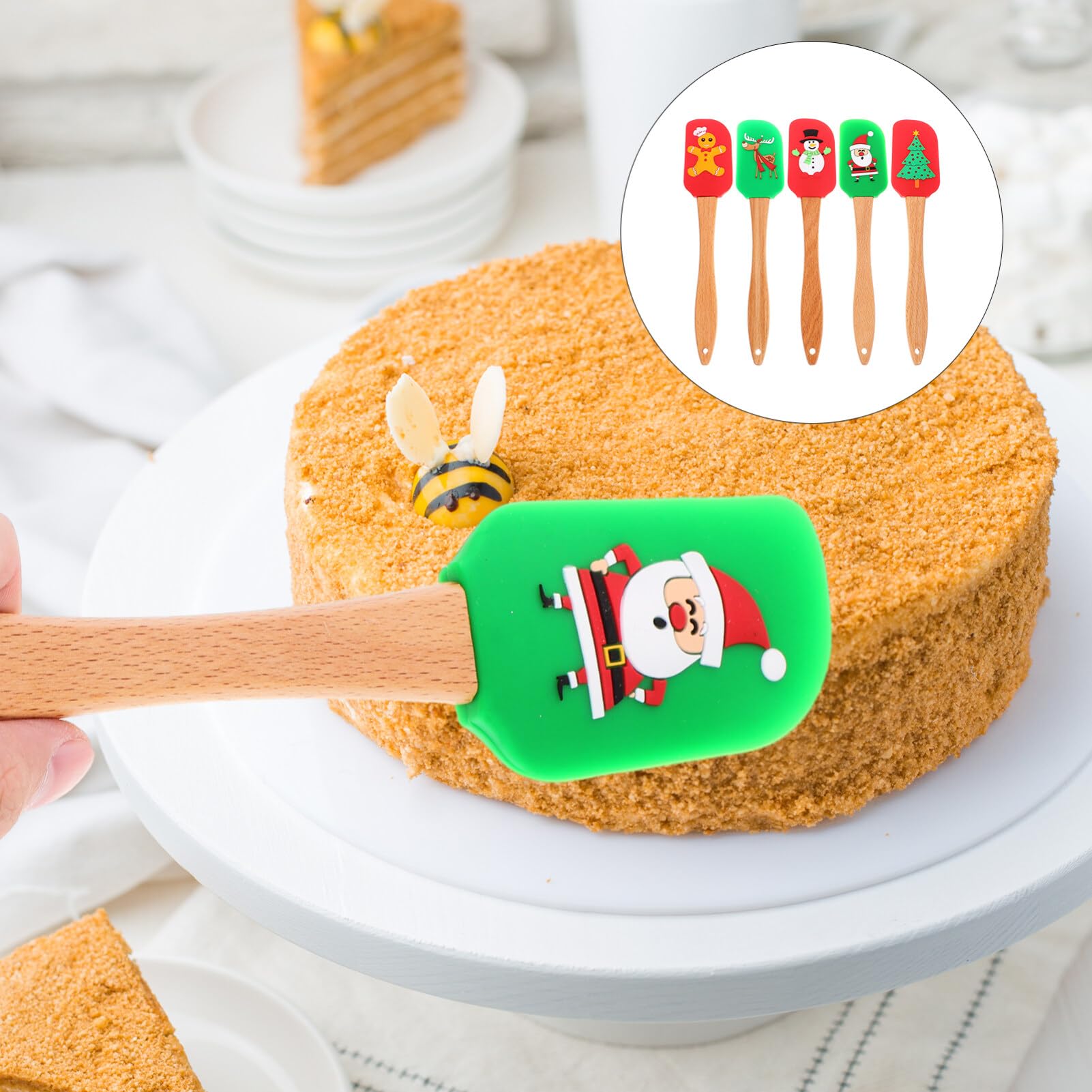 Zerodeko 5pièces Lot de Spatules de Pâtisserie Réutilisables Spatules à Beurre Crème Ustensiles de Cuisine Pratiques pour Pâtisserie Styles Assortis