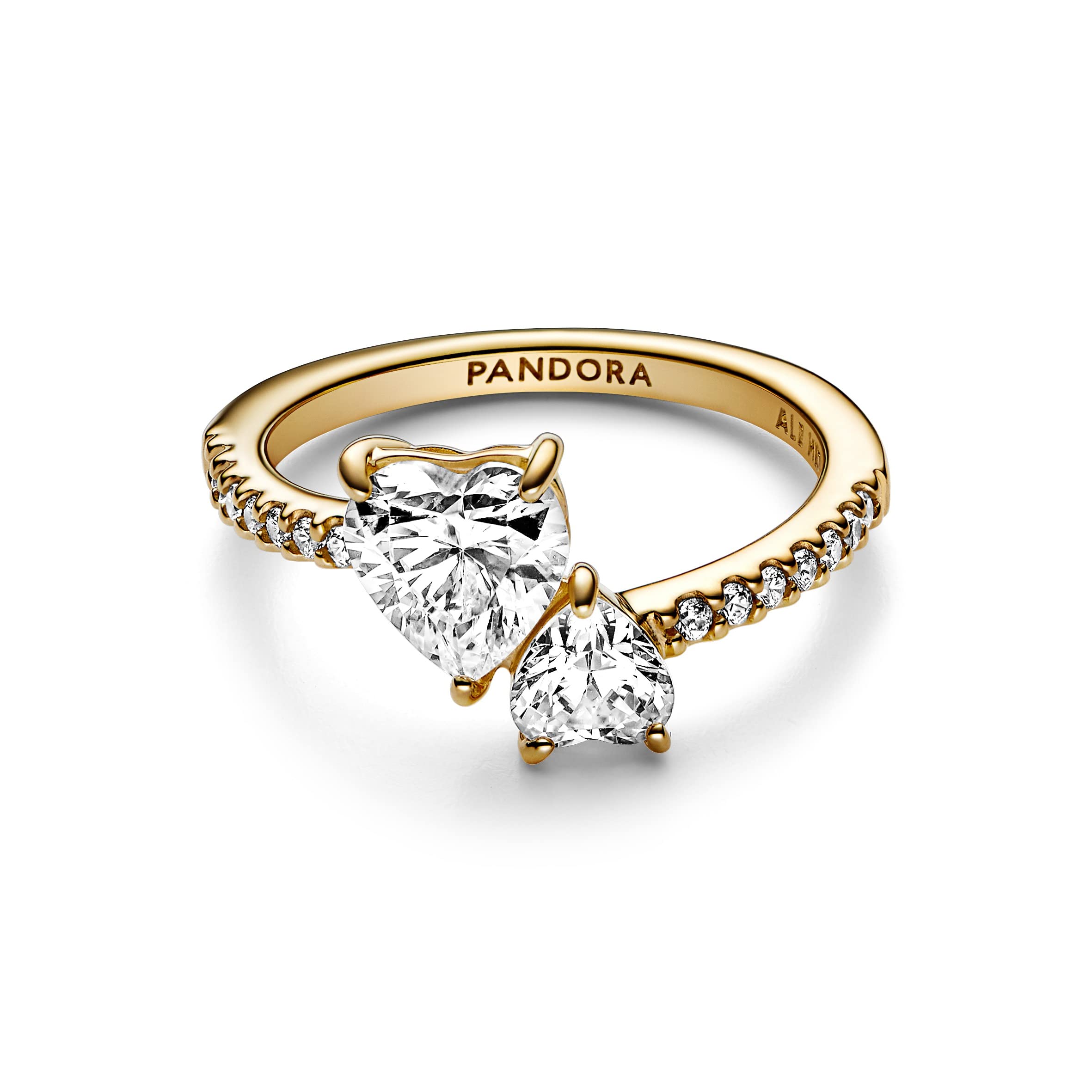 Pandora Bague Femme Double Coeur Scintillant Or 161198C01