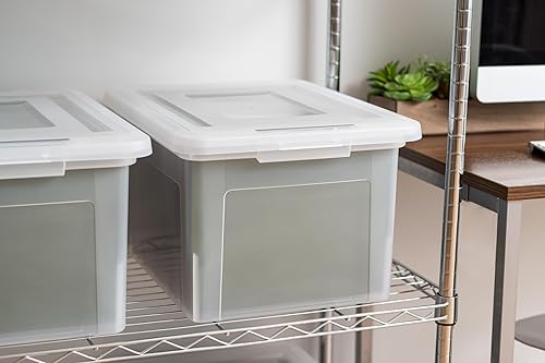 Miniatura 14 de IRIS Caja organizadora de archivos de plástico para archivos de cartas/archivos legales, caja de documentos, organizador de almacenamiento con tapa