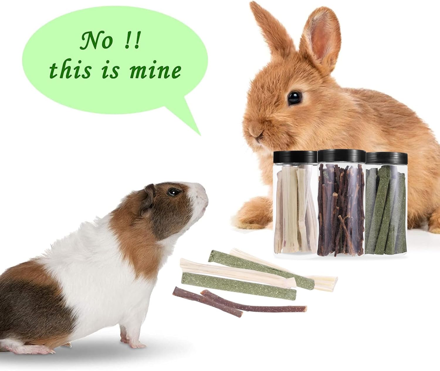 Beaupretty Pet Molar Rods Chew Sticks Natural Rabbit Snacks 370g Teeth Grinding Treats for Hamsters and Bunnies Indoor