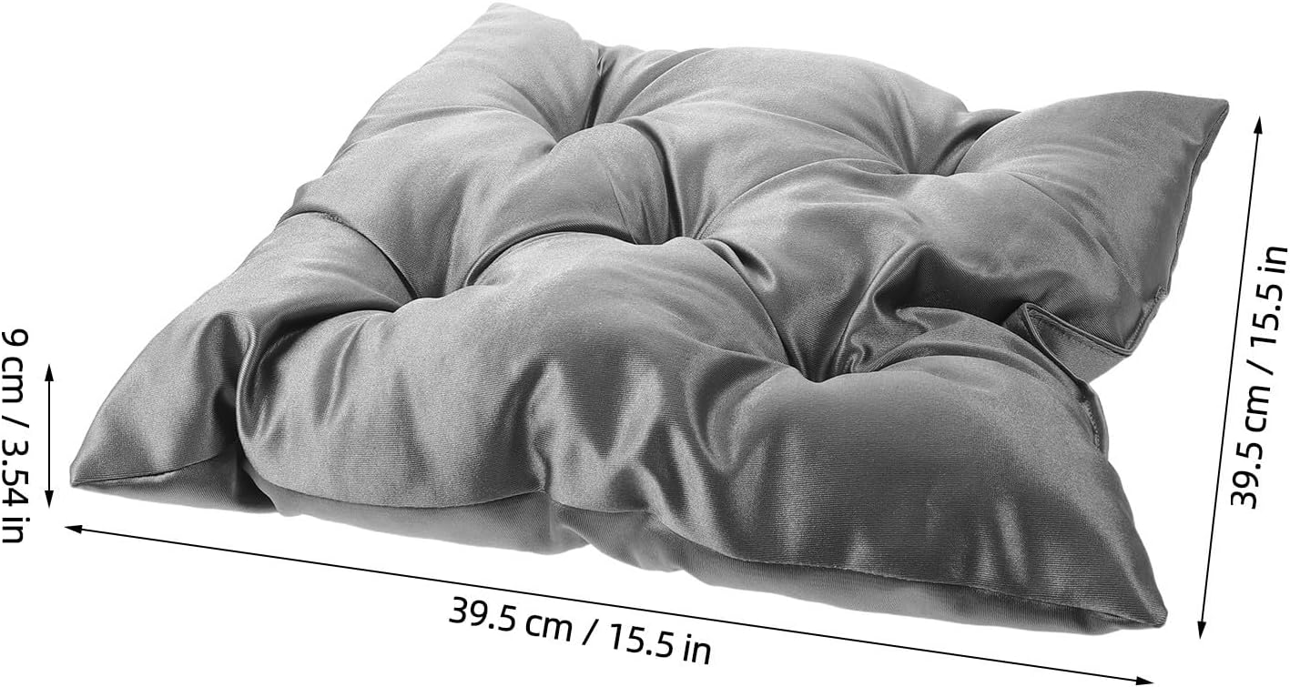 Square Satin Chair Pad with Ties, Padded Cushion for Kitchen Dining