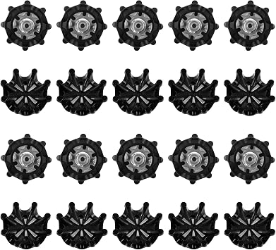 Golf Shoe Spikes,20PCS Replacement Bulk Cleats Golf Shoe Studs Durable TPU Easy to Install Universal Fit Tooth Spikes, Improves Grip and Comfort,Includes Wrench