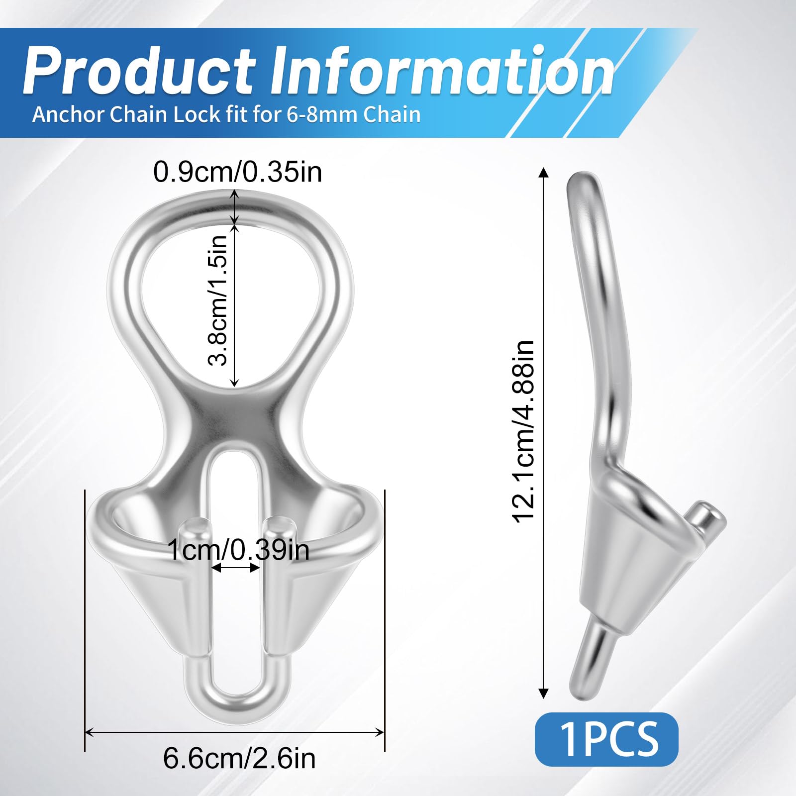 Catena di ancoraggio per barca da 10-12 o 6-8 mm, in acciaio inox, con catenella di ancoraggio, fermaporta, dispositivo di ormeggio, accessorio hardware
