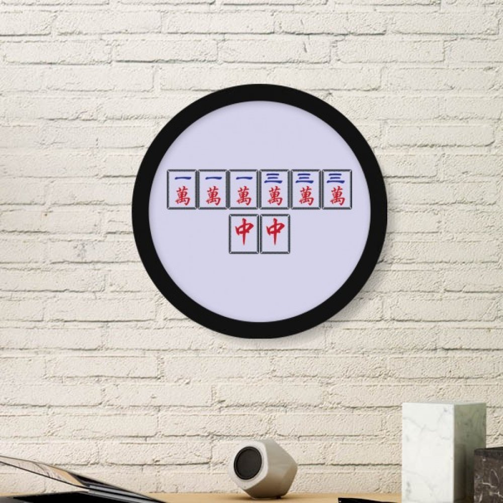 Cadre photo rond Mahjong en bois noir pour embellir votre salon ou bureau