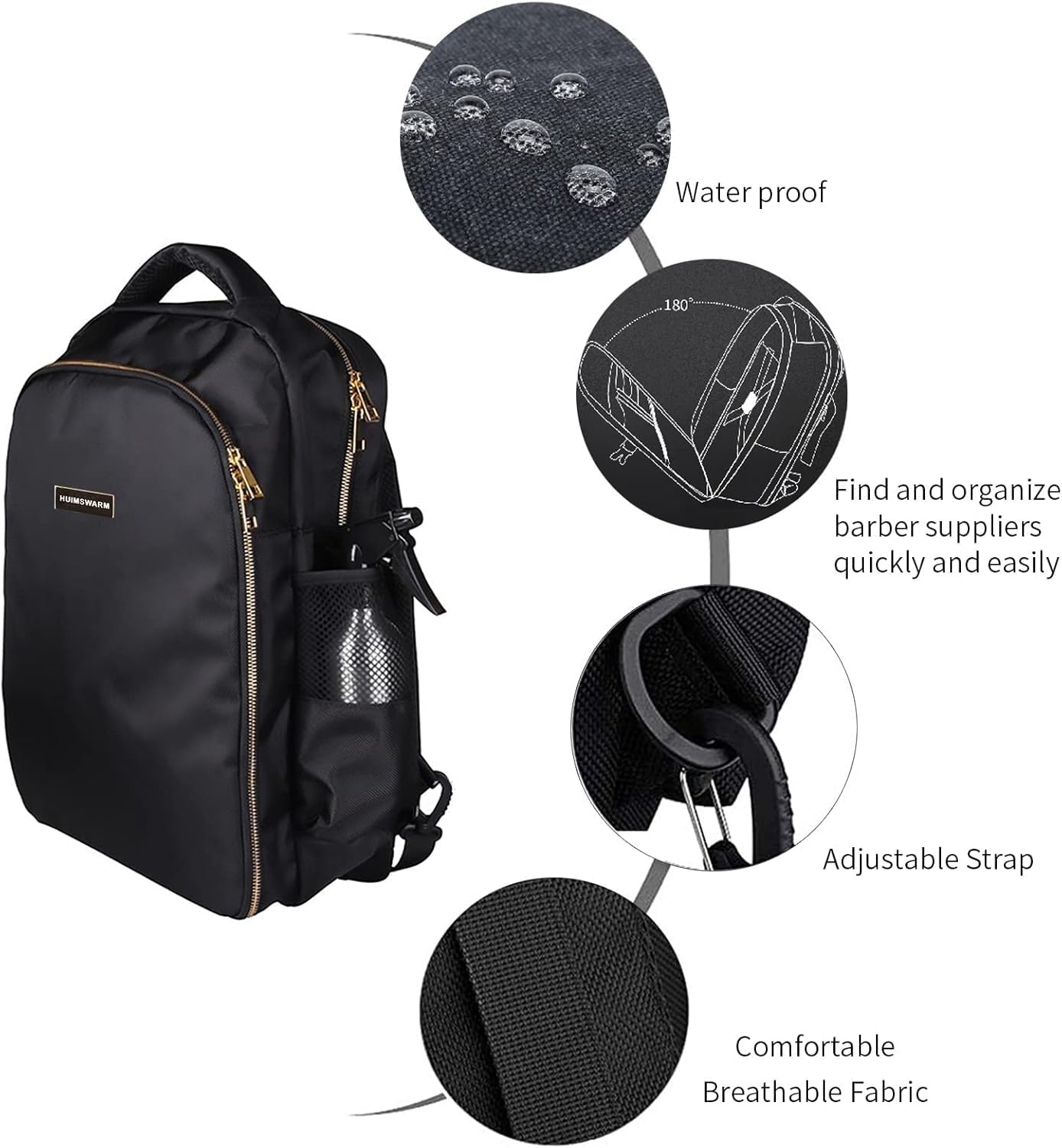 Barber Supplies Backpack Professional &Bigger Size, Professional Hair Cutting Tools Bag ,Large Capacity,Casual Gray,Three layer,Mobile Barber Accessioes Station for Barbers ，with A Hair Cutting Mat