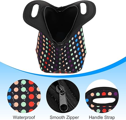 Miniatura 3 de PATIKIL Bolsa de almuerzo aislada, bolsa de almuerzo de neopreno, lonchera térmica portátil con correa para el hombro, para el trabajo, oficina,