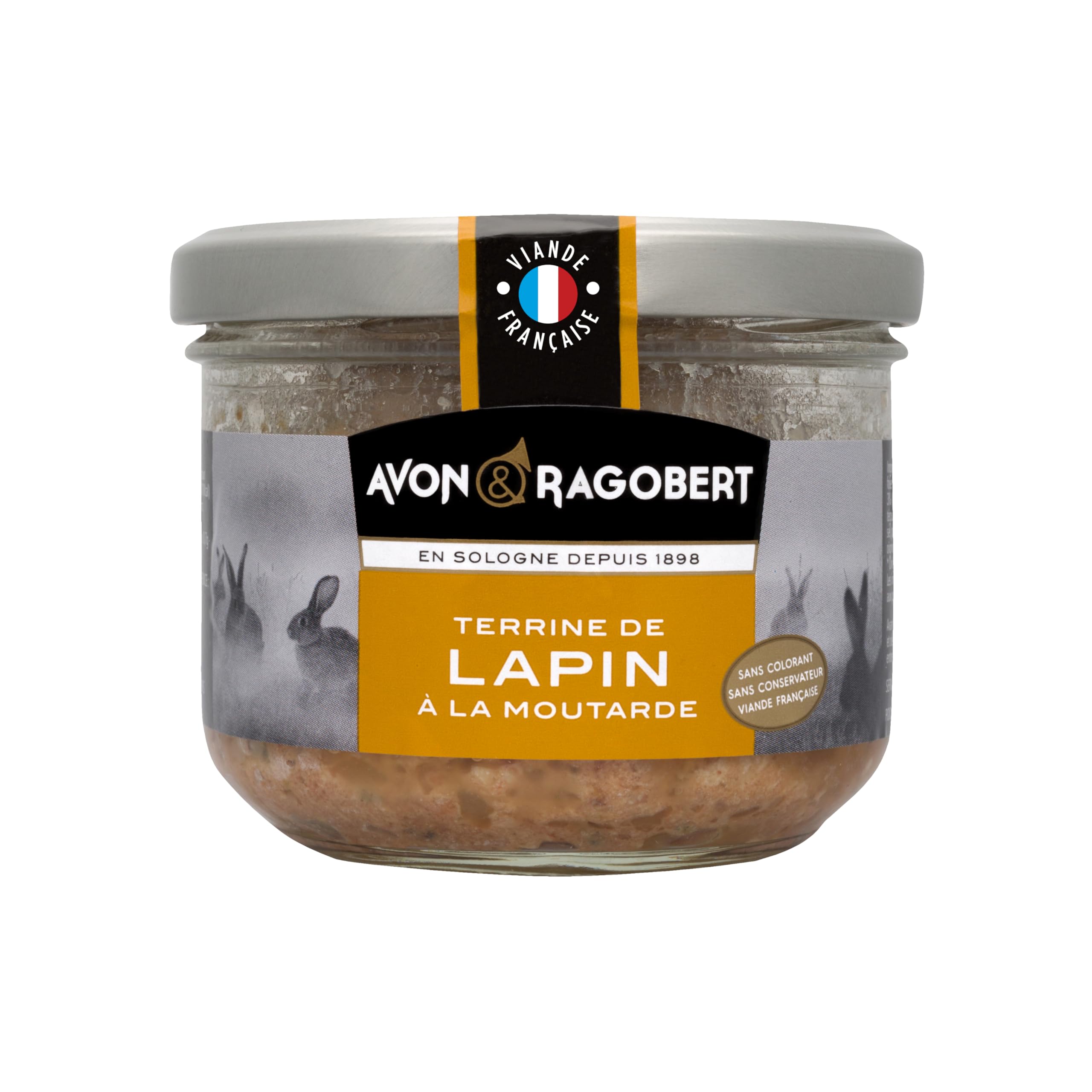 Avon & Ragobert - Lapin à la moutarde 180g - Sans Colorant - Sans Conservateur - Viande Française