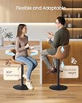 VASAGLE Bar Ensemble de tabourets 2, Tabourets pivotants réglables en hauteur avec dossier ergonomique, cuir synthétique, base métallique plus grande, Chaises de bar modernes pour la cuisine Island Home Bar, Caramel Brown