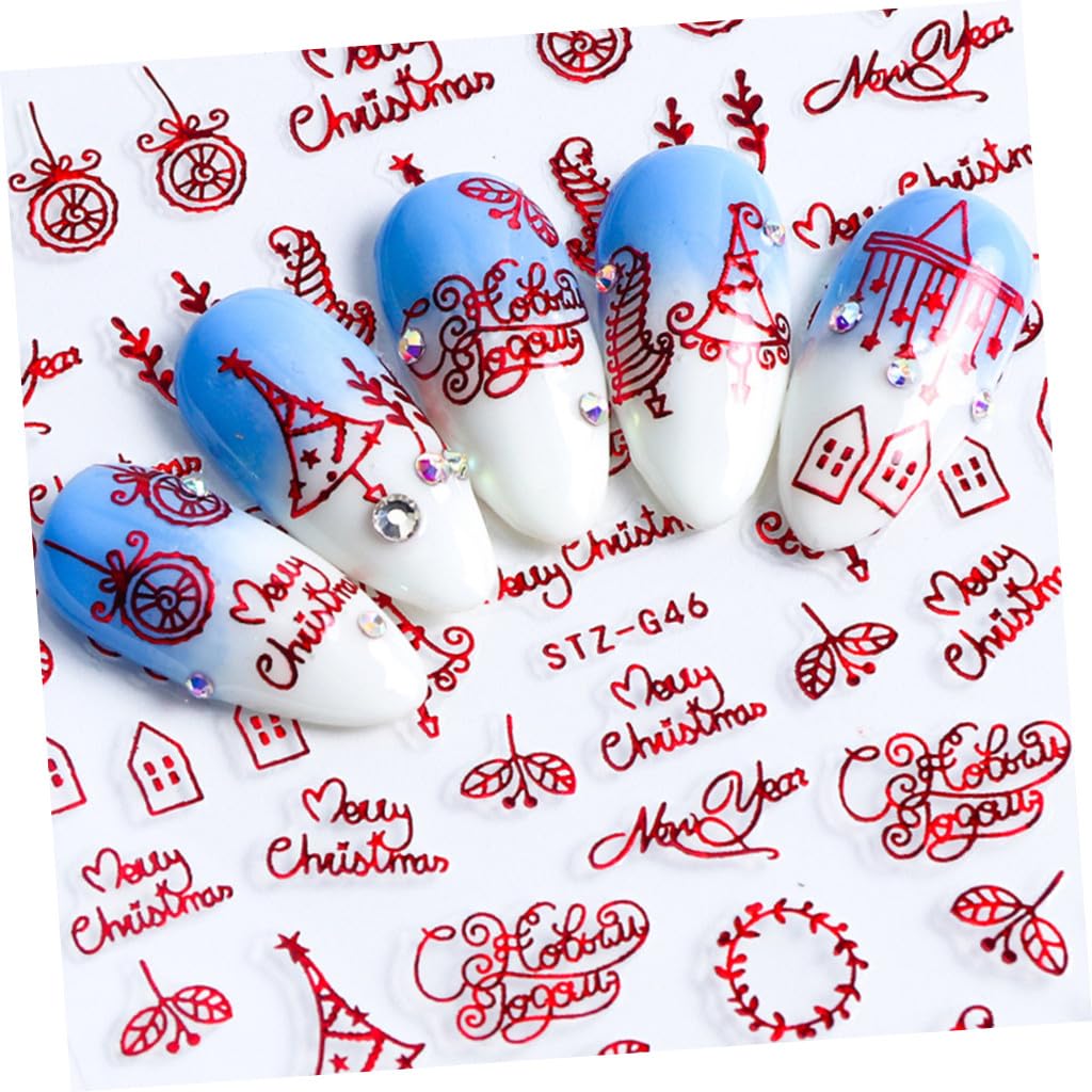Healvian 27fogli Nail Art Stickers Adesivi Autoadesivi Per Unghie Con Design Natalizio Decorazioni Per Manicure Facile Da Usare e Sicuro Per Tutti Tipi Di Unghie